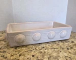 Mud Pie Bead Ceramic White Terra Guest Napkin Towel Holder Bathroom Kitchen Tray. Fixed Price $19.95.