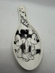 Mickey And Minnie Side By Flat Spoon Rest White. Fixed Price $16.00.