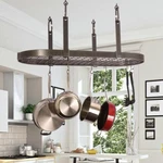 Enclume Handcrafted Four Point Oval Ceiling Pot Rack, PR14WG Hs. Fixed Price $379.99.