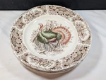 Set 6 Johnson Bros Wild Turkey Native American Windsor Ware 10.5 Plates. Fixed Price $225.00.