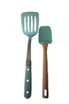 Martha Stewart Turquoise Silicone Spatula 13.5" & Bowl Scraper 11.5" Set. Fixed Price $24.95.
