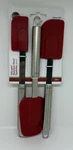 Norpro 3PC Silicone / Stainless Steel Bowl Scraper Spoonula Spatula Set - Red. Fixed Price $15.17.