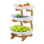 Yuanbao-shaped Cake Stand With Bamboo Wood Shelves Food-grade Pp Plates For. Fixed Price $30.43.