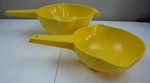 Set Of Vintage Mod Tupperware Yellow Strainer Colander 1200-3 1523-8 1QT & 2QT. Fixed Price $27.00.