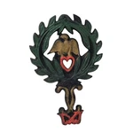 Vintage Cast Iron Trivet Wilton Eagle With Laurel Wreath Hand Painted 4". Fixed Price $9.98.