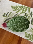 Olfaire Green Leaf Radish Majolica Serving Plate Platter Tray 11" Portugal. Fixed Price $39.99.