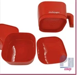 Chefologist Multipurpose Strainer And Steamer Kitchen Gadget Red 7.5"X7. Fixed Price $31.99.