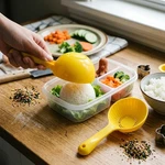 Semi Circular Non Stick Rice Spoon Press Design Kitchen Cooking Utensil Yellow. Fixed Price $6.46.
