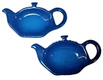 Creuset Of 2 Marseille Blue Tea Bag Second Dish Stoneware Holder 5"W. Fixed Price $33.99.