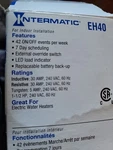 Intermatic EH40 Electronic Water Heater Timer 240V Dpst 7-DAY Control Open Box. Fixed Price $185.88.