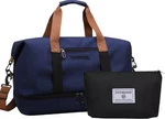 Zuomanni Solid Blue Duffle Bag Combo Set W/ Matching Pouch, Adjustable Straps. Fixed Price $10.75.