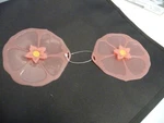 Charles Viancin Hibiscus 4.5 Silicone Drink Toppers Set Of 2 Pink Euc. Fixed Price $9.99.