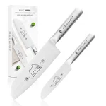 2-PIECE Cat Pattern Knife Set 7" SANTOKU&4.5" Paring, Stainless Steel, All Metal. Fixed Price $17.99.