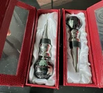 Alexander Kalifano 2 Black Opalite Gemstone Globe Silver Wine Bottle Stopper-new. Fixed Price $71.99.