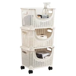 Plastic Cart, Rolling,toy Storage,laundry,kitchen,ivory. Fixed Price $51.99.