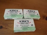 3 Bars Kirk's Castile Soap 100% Premium Coconut Oil Aloe Vera 4OZ Non Gmo. Fixed Price $11.99.