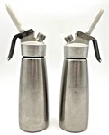 (2) Isi 1303 Austria Stainless Gourmet 0.5L Whipped Cream Dispenser Pint. Fixed Price $61.60.