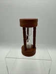 Vintage Wooden Egg Timer 3 Minute White Sand Filled Hourglass. Fixed Price $6.30.
