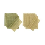 8 Pack Mix 4 Natural Green Sushi Rolling Mats - 9.5" Bamboomn. Fixed Price $18.99.