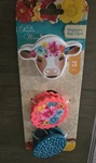 Pioneer Woman Set Of 3 Magnetic Bag Clips Cow Blue Dots Floral Pattern Nip. Fixed Price $9.99.