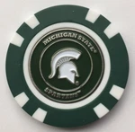 Michigan State Spartans Magnetic Poker Chip Removable Golf Ball Marker. Fixed Price $5.95.