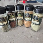 Lot Of 5 Vtg Mccormick Gourmet Spice Jars Black Lids Glass Botanical Label Rare. Fixed Price $33.55.