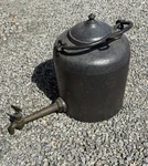 Early American Large Cast Iron Water Kettle Brass Spout For Fireplace Hearth. Fixed Price $595.00.