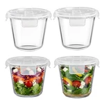 H.jss Wdjs 3CUP Round Glass Food Storage Containers With Airtight Lids, 23OZ .... Fixed Price $21.99.