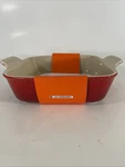 Le Creuset Stoneware 3 Qt. Heritage Square Dish Cerise Cherry. Fixed Price $54.95.