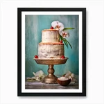 Wedding Cake On Stand Sweet Framed Wall Art Poster Canvas Print Picture. Fixed Price $53.45.
