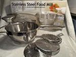 Pragotrade 61-0101-W Stainless Steel Food Mill 3 Discs For Fine Medium & Coarse. Fixed Price $24.99.
