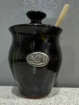 Rare Vtg Oregon Studio Pottery Black Honey Wooden Dipper Metal Bird Tag Euc!. Fixed Price $19.00.