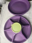 Tupperware Serving Center Large Divided Veggie Party Snack Tray Dip Bowl 1666-4. Fixed Price $49.99.