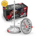 Pack Stainless Steel Meat Thermometer, Safe Leave Oven, 2.5-IN Extra-large. Fixed Price $12.98.