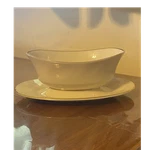 Lenox Hayworth Porcelain Gravy Boat Gold Trim Oval Underplate White Usa. Fixed Price $49.00.