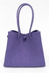 Purple Handwoven Tote Bag Recycled Plastic Eco-friendly Market Beach. Fixed Price $26.99.