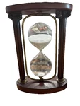 Hour Glass Sand Clock By Bombay Company Brass Mahogany Flips Over Vintage 10,5. Fixed Price $60.00.
