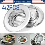 4/2PC 4.5" Kitchen Sink Strainer Stopper Stainless Steel Drain Basket Waste Plug. Fixed Price $5.49.