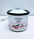 Crock-pot Little Dipper Stoneware Slow Cooker White Cherry Pattern 16OZ 32041-C. Fixed Price $12.99.