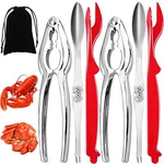 Crab Crackers Pliers Fork Tool Set Shellfish Lobster Leg Nut Seafood Opener. Fixed Price $12.01.