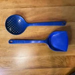 Vintage Ultra Temp Blue Slotted Spoon Spatula Kitchen Utensil Set Made Usa. Fixed Price $21.43.