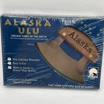 Alaska 5 3/4" Ulu, Stainless Steel Knife, Etched Wood Handle & Display Stand. Fixed Price $11.90.