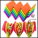 Colorful Taco Holder Stands Set Of 6 - Premium Large Tray Plates Holds Up 3. Fixed Price $12.09.