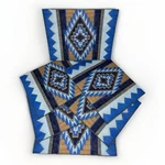 Southwestern Aztec Design Style Table Dinner Placemats Blue Set Of 6 13X10. Fixed Price $34.99.