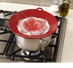 2 Pak Kuhn Rikon Kochblume Red Flower Spill Stopper 11.5" Silicone 6-10" Pot Lid. Fixed Price $24.98.