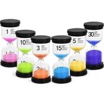 Timers Set, 6PCS Colorful Hourglass Sandglass 1/3/5/10/15/30 Minut.... Fixed Price $23.79.