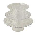 Clear 3 Plastic Stackable Pedestals Pressed Design Cupcake Stands Set Party Home. Fixed Price $24.69.