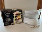 Crofton 3 Tier 6 Quart Food Vegetable Steamer W/ Rice Cooker Tray Model XJ-92214. Fixed Price $41.37.