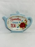Pioneer Woman Tea Bag Holder Or Spoon Rest Sweeter Than Rose Pattern. Fixed Price $11.23.
