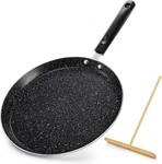 10 Inch Nonstick Crepe Pan With Spreader, Flat Skillet Tortilla Granite. Fixed Price $29.32.